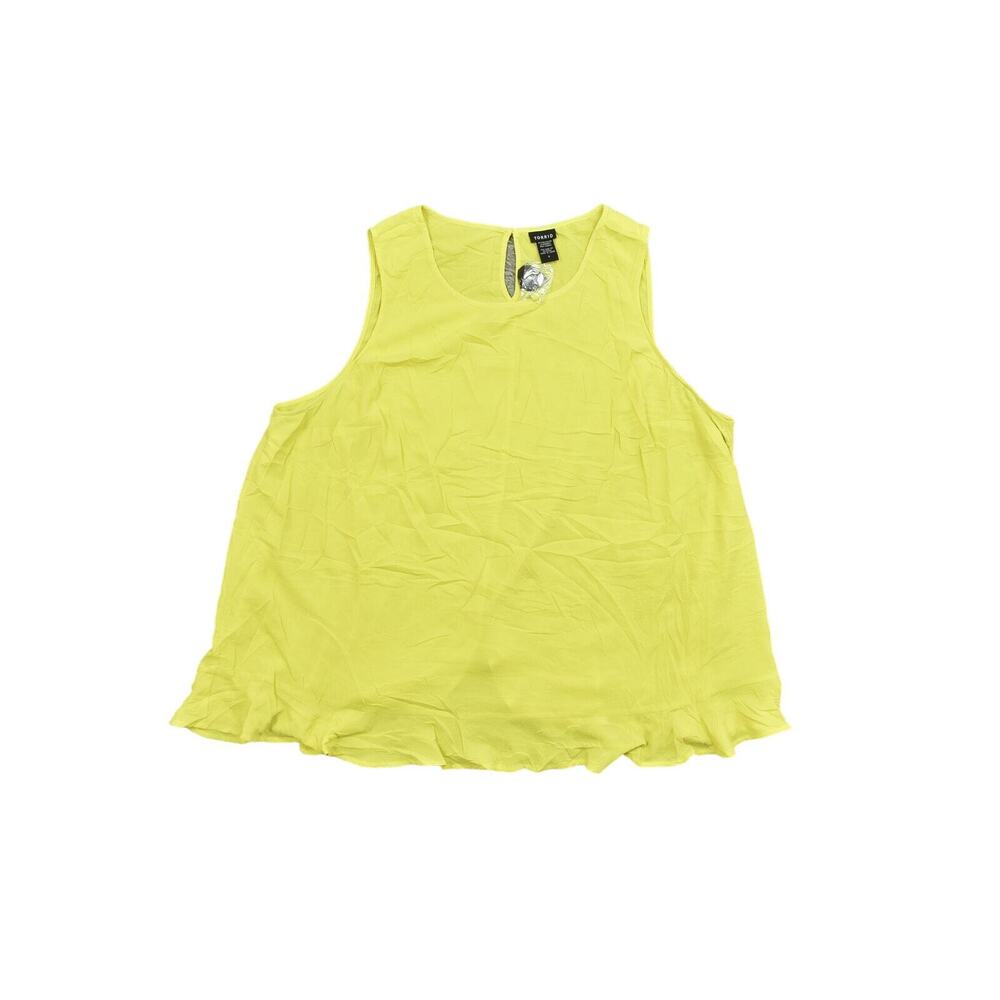 Torrid Size 4 Plus Green Tank Top - NWT, Polyester Sl grgtte Rffle Tank